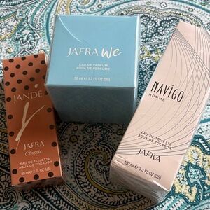 JAFRA trio: Jande, We & Navigo Fragrance Set NEW sealed